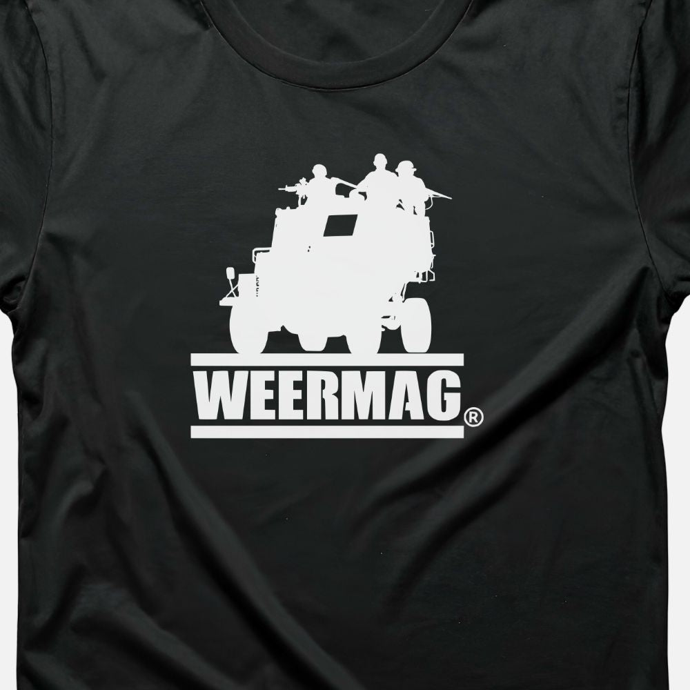 Weermag November Tee black design close up