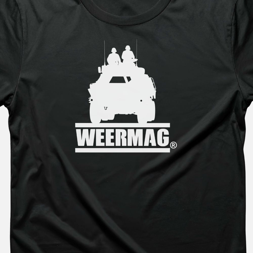Weermag Oscar Tee black design close up